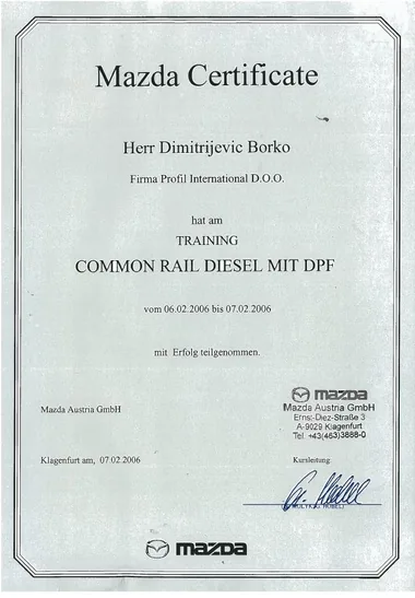 Common Rail dizel sa DPF — 2006.