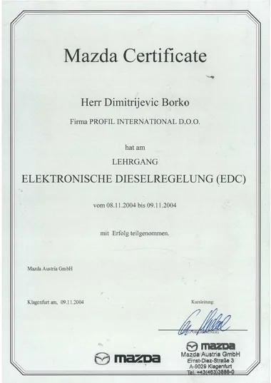 Elektronska dizel regulacija (EDC) — 2004.