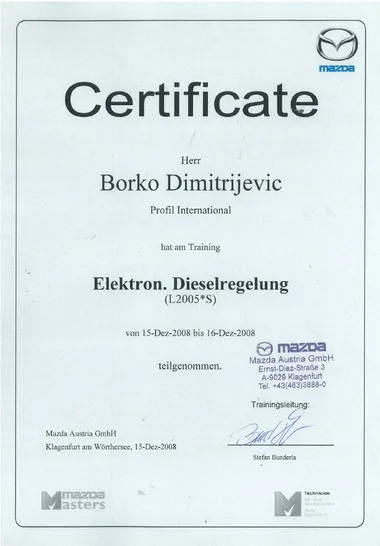 Elektronska dizel regulacija — 2008.
