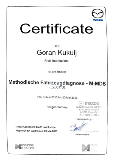Metodička dijagnostika vozila (M-MDS) — 2010.