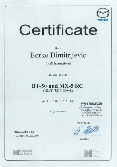 MX-5 (RC) — modelski trening, 2007.