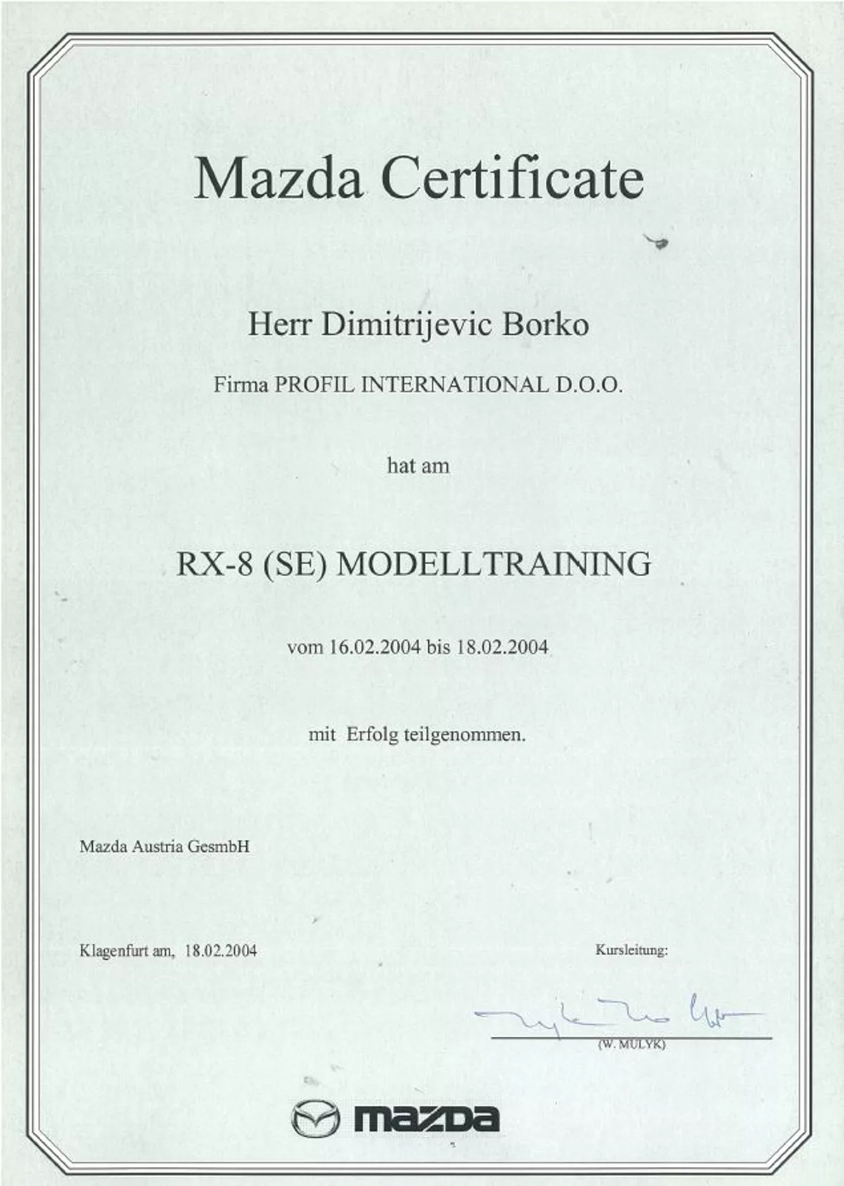 ECAP sertifikat — Borko Dimitrijević
