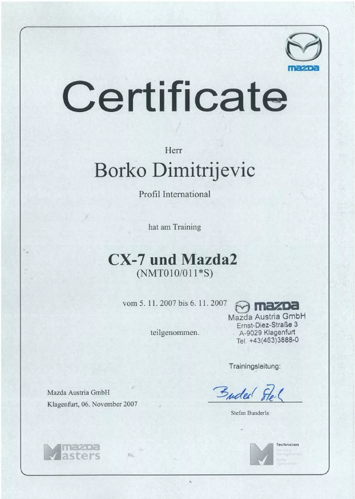 ECAP sertifikat — Borko Dimitrijević
