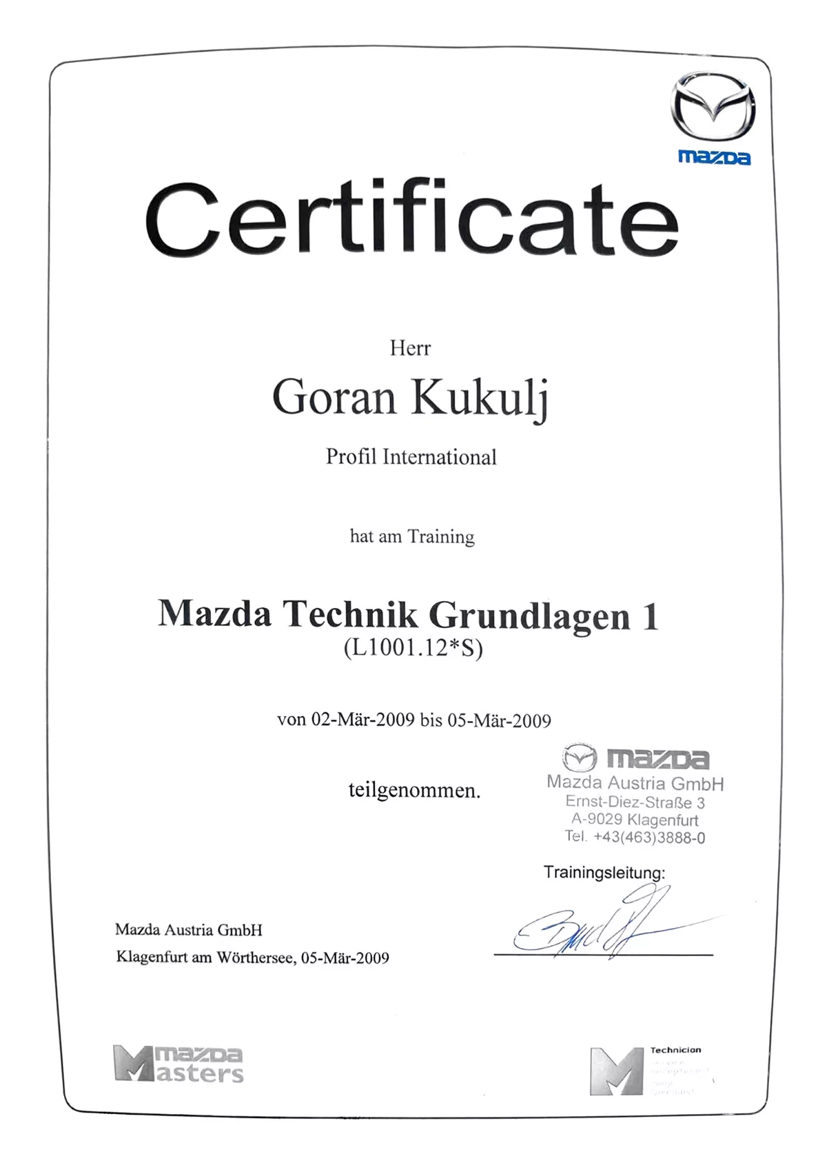 ECAP sertifikat — Goran Kukulj